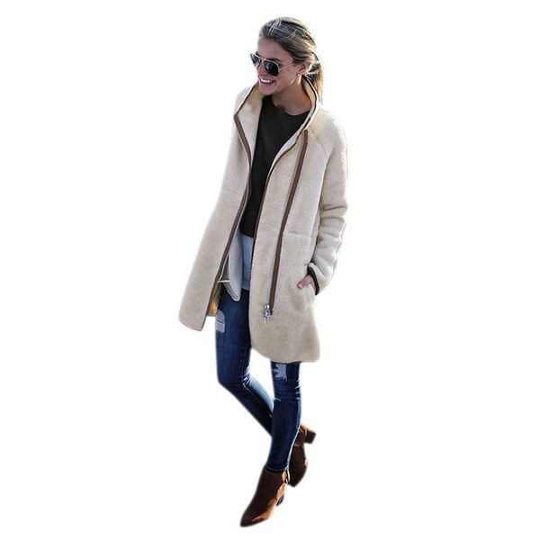 women fashion soft warm fluffy sweater jacket coats ladies casual high neck zipper button cardigan outwear, Black
women fashion soft warm fluffy sweater jacket coats ladies casual high neck zipper button cardigan outwear, Black