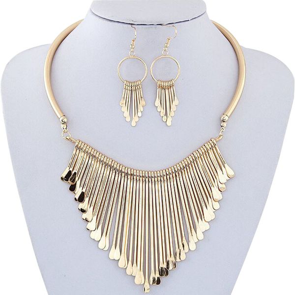 luxury womens metal tassels pendant necklace sets women's gift wholesale gold silver color unique necklace earrings jewelry sets
luxury womens metal tassels pendant necklace sets women's gift wholesale gold silver color unique necklace earrings jewelry sets