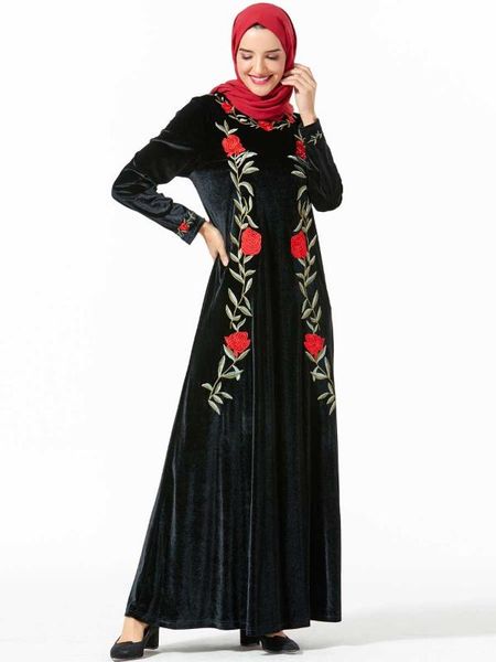 dubai arab muslim dress women floral embroidery velvet abaya middle east uae turkey kimono party islamic clothing long vestidos, Red
dubai arab muslim dress women floral embroidery velvet abaya middle east uae turkey kimono party islamic clothing long vestidos, Red