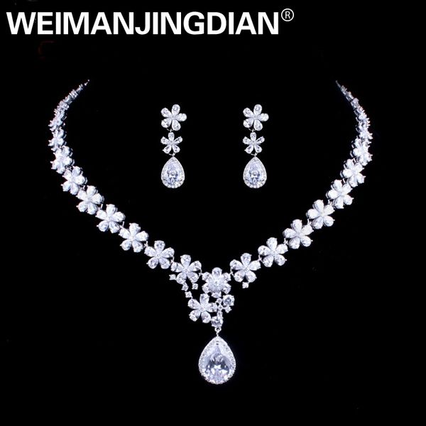 luxury sparkling cubic zirconia flower zircon cz necklace and earrings bridal wedding jewelry set for women in silver color, Slivery;golden
luxury sparkling cubic zirconia flower zircon cz necklace and earrings bridal wedding jewelry set for women in silver color, Slivery;golden