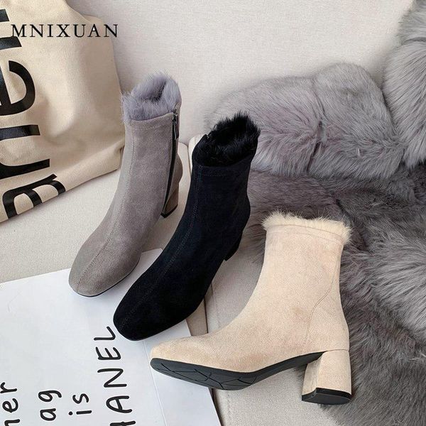 mnixuan handmade winter new women shoes ankle boots 2019new sheep suede fur zipper block high heels ladies booties size42, Black
mnixuan handmade winter new women shoes ankle boots 2019new sheep suede fur zipper block high heels ladies booties size42, Black