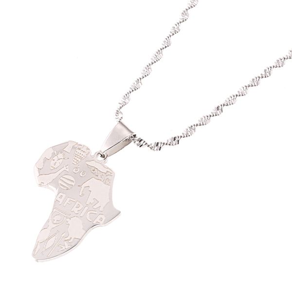 africa map pendant necklaces gold color jewelry map of african wildlife elephants lions giraffes, Silver
africa map pendant necklaces gold color jewelry map of african wildlife elephants lions giraffes, Silver