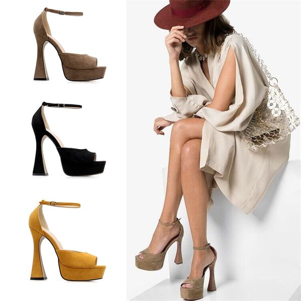 sandals for women european and american style 2020 new fashion party high heels suede word buckle peep-toe heel height 13.5cm, Black
sandals for women european and american style 2020 new fashion party high heels suede word buckle peep-toe heel height 13.5cm, Black