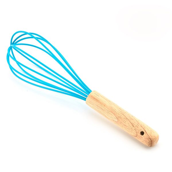 silicone manual egg whisk with wood handle wholesale cream stirrer cream milk shake stiring kitchen cooking tools
silicone manual egg whisk with wood handle wholesale cream stirrer cream milk shake stiring kitchen cooking tools