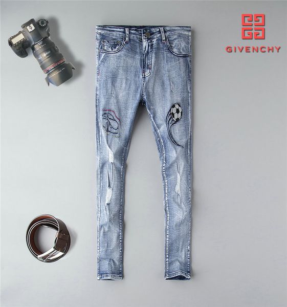 givenchls designer mens jeans luxury classic brand jeans delicate football embroidered logo hole washed micro bomb wild cowboy pants selling, Blue
givenchls designer mens jeans luxury classic brand jeans delicate football embroidered logo hole washed micro bomb wild cowboy pants selling, Blue