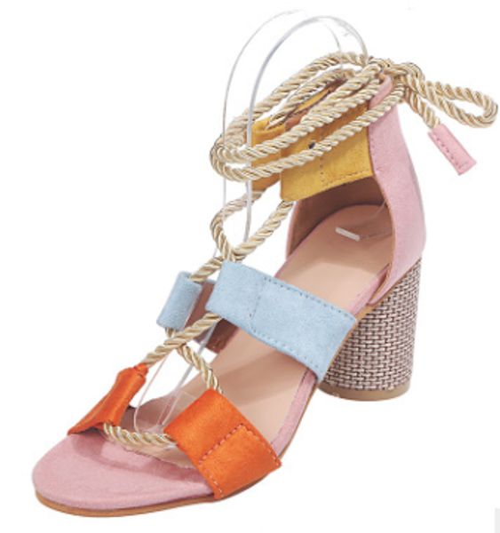 ready to ship 2020 women's shoes color block thick heel lace open toe color sandals, Black
ready to ship 2020 women's shoes color block thick heel lace open toe color sandals, Black