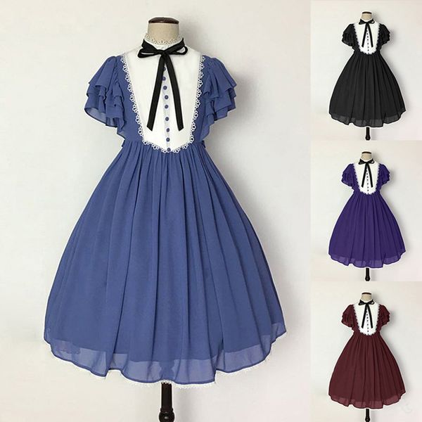 new summer pure lolita short sleeve dress lady's dress butterfly girl dresses retro female halloween cosplay clothes costume, Silver
new summer pure lolita short sleeve dress lady's dress butterfly girl dresses retro female halloween cosplay clothes costume, Silver
