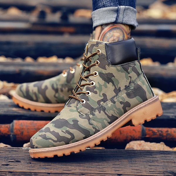 winter men boots outdoor camouflage ankle boots men work shoes for botas plus size 39-46, Black
winter men boots outdoor camouflage ankle boots men work shoes for botas plus size 39-46, Black