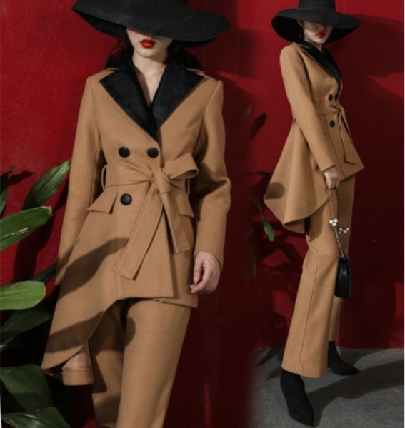 костюм дизайнера одежды женщин роскошный 2 piece set top и брюки шерстяные женщины двухкусочный нарядах ансамбля femme дез pieces женские, White
костюм дизайнера одежды женщин роскошный 2 piece set top и брюки шерстяные женщины двухкусочный нарядах ансамбля femme дез pieces женские, White