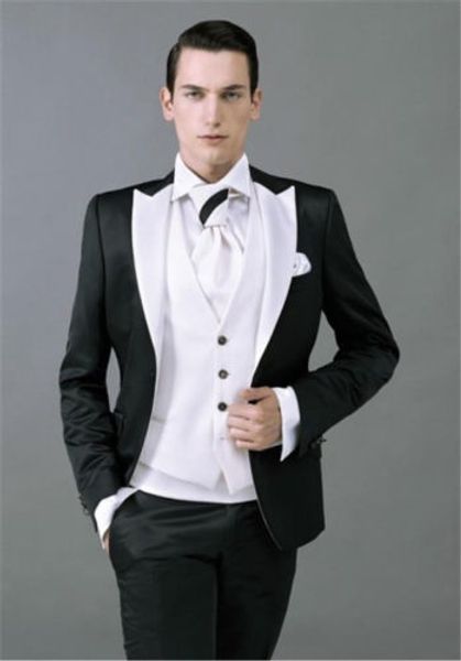custom made mens wedding suits groom tuxedos bridegroom tailcoats formal suits, White;black