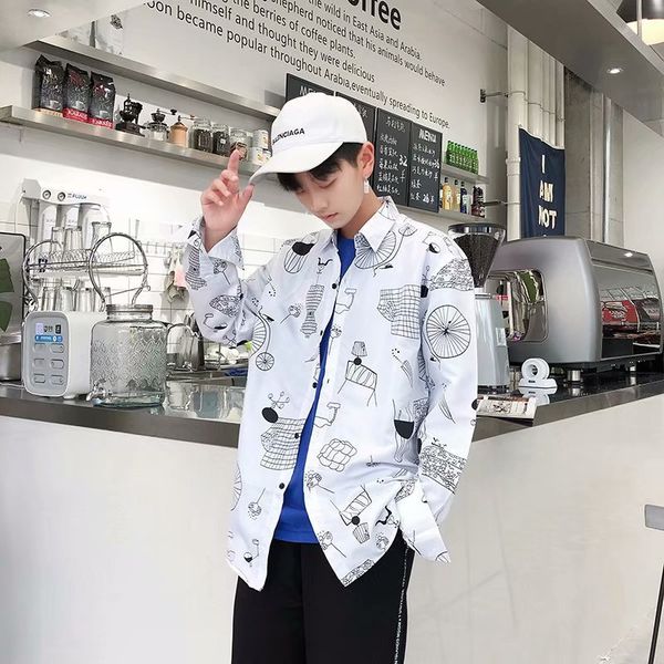 2019 new summer turn-down collar casual fashion printed furniture pattern shirt long sleeve lapel thin shirt sa-8, White;black
2019 new summer turn-down collar casual fashion printed furniture pattern shirt long sleeve lapel thin shirt sa-8, White;black