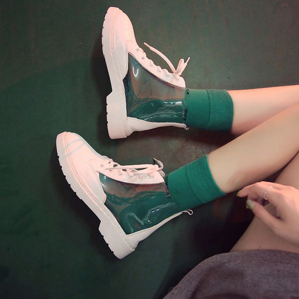 2019 new women spring transparent rain shoes cross-tied round toe med heels girls fashion casual lace-up shoes size 35-40 6o0286, Black
2019 new women spring transparent rain shoes cross-tied round toe med heels girls fashion casual lace-up shoes size 35-40 6o0286, Black