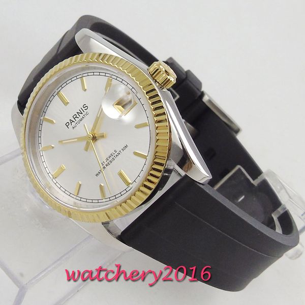 36mm dial luminous date window deployment clasp sapphire glass 21 jewels miyota 821a automatic movement men's wristwatch, Slivery;brown
36mm dial luminous date window deployment clasp sapphire glass 21 jewels miyota 821a automatic movement men's wristwatch, Slivery;brown