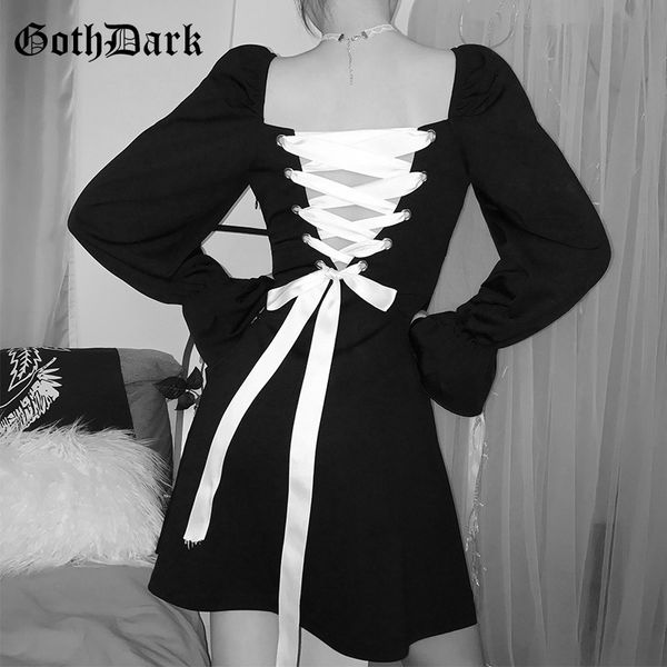 goth dark gothic vintage grunge female dress harajuku pleated autumn 2020 bandage backless ruffle dresses long sleeve fashion, Black;gray
goth dark gothic vintage grunge female dress harajuku pleated autumn 2020 bandage backless ruffle dresses long sleeve fashion, Black;gray