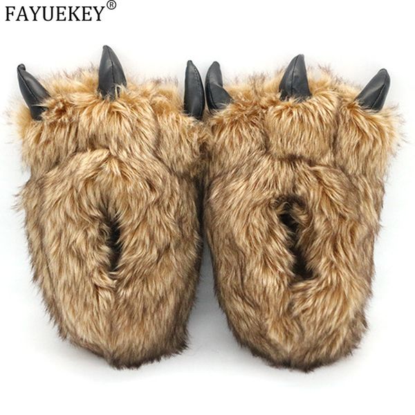 women winter bear claw cotton slippers indoor warm women's fur slides ladies cute plush animal shoes female fur flip flops, Black
women winter bear claw cotton slippers indoor warm women's fur slides ladies cute plush animal shoes female fur flip flops, Black