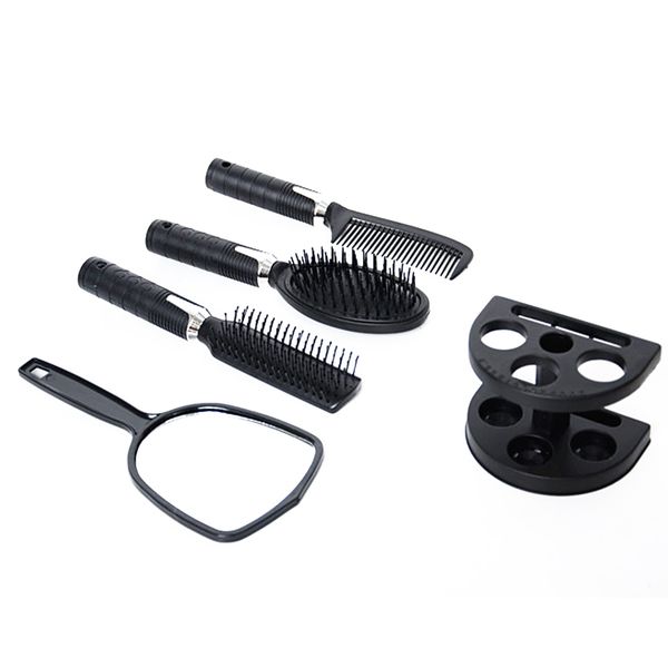 5 pcs combs mirror women styling set with holder anti-static adults makeup home travel tool portable hair brush salon, Silver
5 pcs combs mirror women styling set with holder anti-static adults makeup home travel tool portable hair brush salon, Silver
