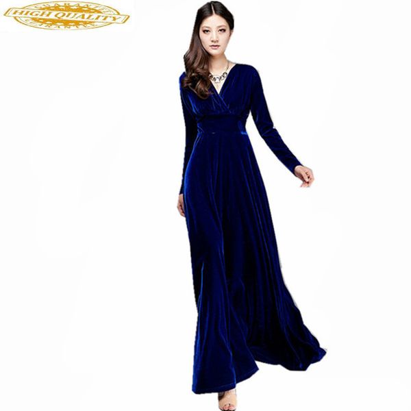 2020 blue plus size women velour dress female v-neck spring winter slim x-long evening party dresses vestido wxf621, Black;gray
2020 blue plus size women velour dress female v-neck spring winter slim x-long evening party dresses vestido wxf621, Black;gray
