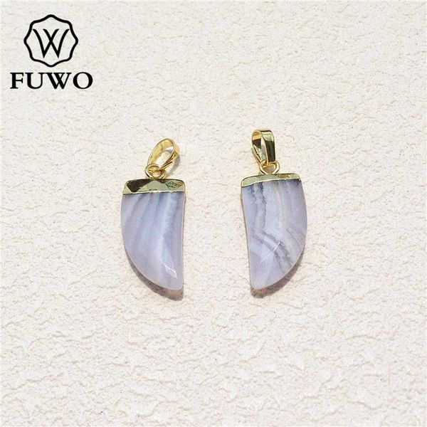 fuwo horn shape natural blue agates pendant with 24k gold color plated cap fashion carved quartz for jewelry making pd155, Silver
fuwo horn shape natural blue agates pendant with 24k gold color plated cap fashion carved quartz for jewelry making pd155, Silver