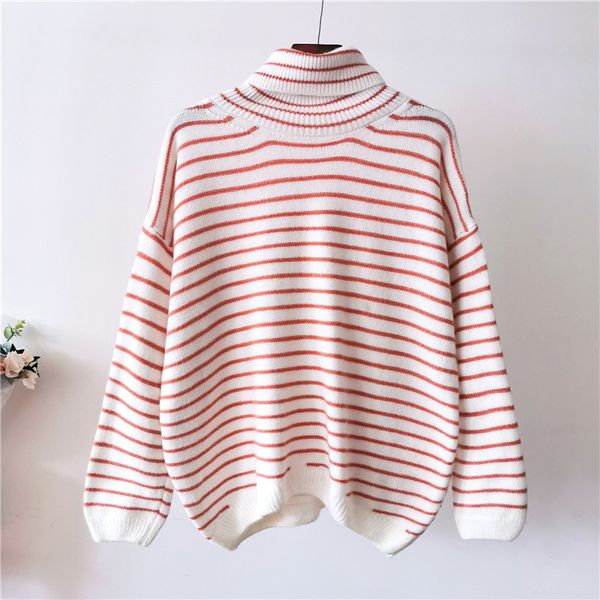 women stripe o neck knitted sweater 2019 autumn winter fashion female pullover sweaters ladies loose knitwear female, White;black
women stripe o neck knitted sweater 2019 autumn winter fashion female pullover sweaters ladies loose knitwear female, White;black