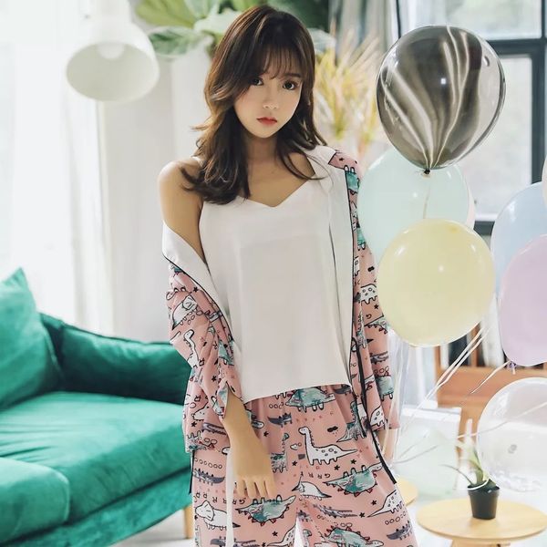 cartoon sleepwear women's cotton pajamas style vintage print 3 piece sets women pajama set women comfortable soft pijama mujer, Blue;gray
cartoon sleepwear women's cotton pajamas style vintage print 3 piece sets women pajama set women comfortable soft pijama mujer, Blue;gray