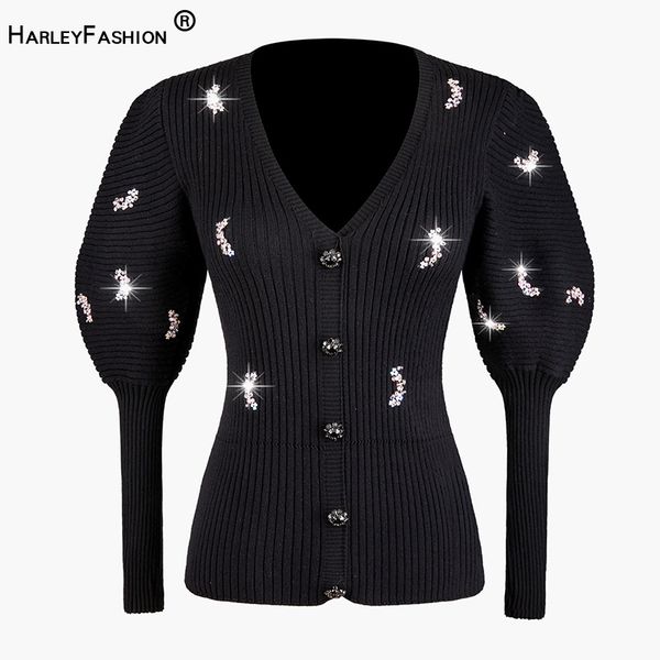 harleyfashion women spring fitness casual knitting black sweater v-neck lanter sleeve beading appliques quality sweaters, White;black
harleyfashion women spring fitness casual knitting black sweater v-neck lanter sleeve beading appliques quality sweaters, White;black