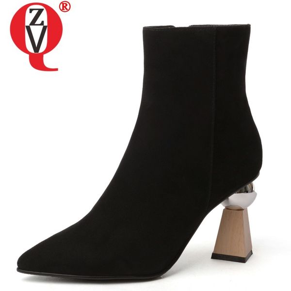 zvq 2019 winter new fashion ankle boots outside super high heels pointed toe zip kid suede women shoes drop shipping size 34-40, Black
zvq 2019 winter new fashion ankle boots outside super high heels pointed toe zip kid suede women shoes drop shipping size 34-40, Black