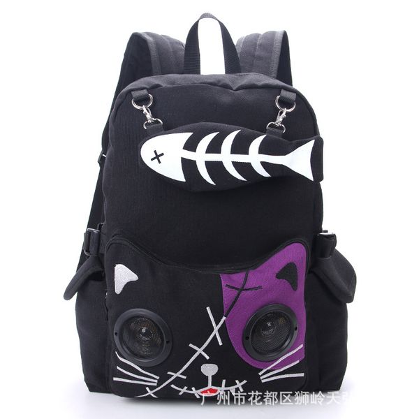 black speaker rucksack backpack school bag waterproof audio gothic cat camouflage large capacity 4colors a491
black speaker rucksack backpack school bag waterproof audio gothic cat camouflage large capacity 4colors a491