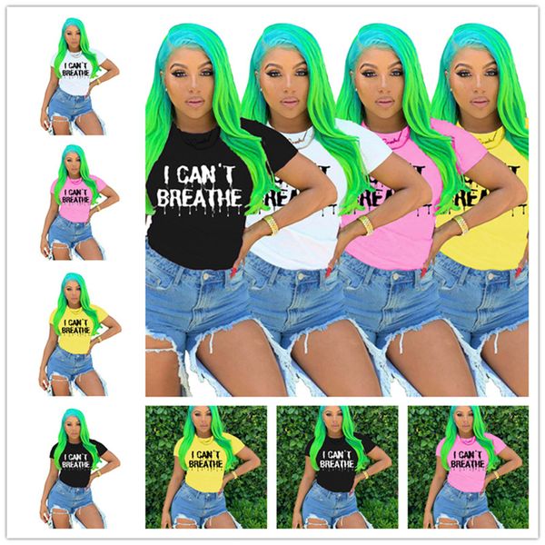 women clothes designer i can't breathe luxury casual candy color brand letter printed short sleeve t shirt round neck tees summer d6403, White
women clothes designer i can't breathe luxury casual candy color brand letter printed short sleeve t shirt round neck tees summer d6403, White