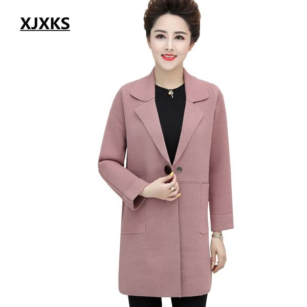 xjxks woman coats autumn winter 2019 oversize coat elegant pocket long sleeve turndown collar loose long wool coat, Black
xjxks woman coats autumn winter 2019 oversize coat elegant pocket long sleeve turndown collar loose long wool coat, Black