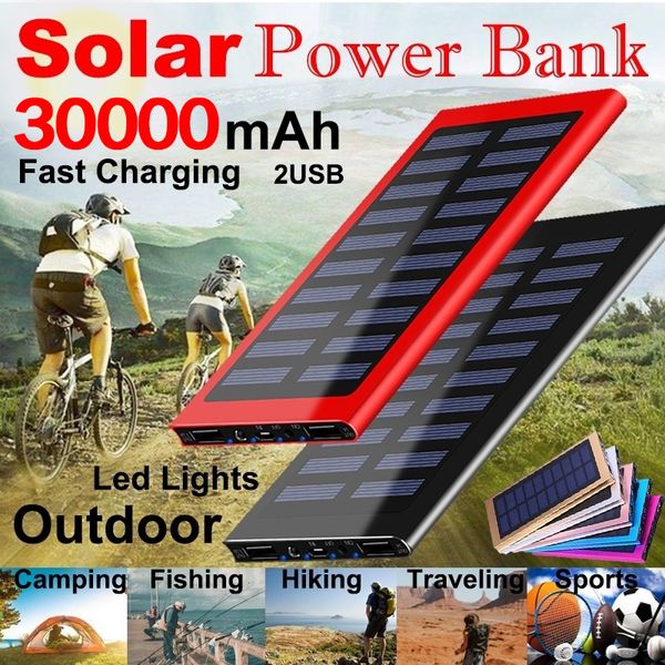 30000mah ultra-high capacity solar power bank portable charger high-speed charging external battery packs with led flashlight
30000mah ultra-high capacity solar power bank portable charger high-speed charging external battery packs with led flashlight