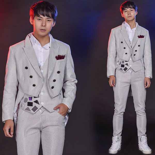s-6xl piano performance latin dance dovetail silver flash suit suit bright silk three-piece crystal bright face, Gray
s-6xl piano performance latin dance dovetail silver flash suit suit bright silk three-piece crystal bright face, Gray