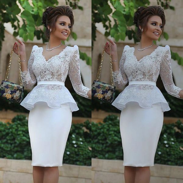 elegant white lace mother of the bride dresses v neck long sleeve knee length satin mothers gowns plus size wedding guests dress, Black;red
elegant white lace mother of the bride dresses v neck long sleeve knee length satin mothers gowns plus size wedding guests dress, Black;red