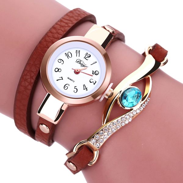 

new fashion women watches eye gemstone luxury watches women gold bracelet watch female quartz wristwatches reloj mujer 2018 saat, Slivery;brown
