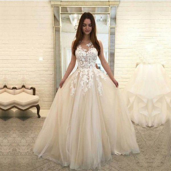 lace soft tulle boho wedding dresses sheer neck floor length a line boehman outdoor garden wedding bridal gowns vestidos de noiva, White
lace soft tulle boho wedding dresses sheer neck floor length a line boehman outdoor garden wedding bridal gowns vestidos de noiva, White