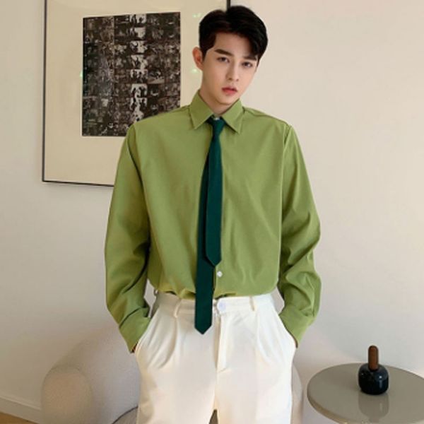 men retro fashion tie long sleeve casual shirt male streetstyle vintage loose shirts stage clothing, White;black
men retro fashion tie long sleeve casual shirt male streetstyle vintage loose shirts stage clothing, White;black
