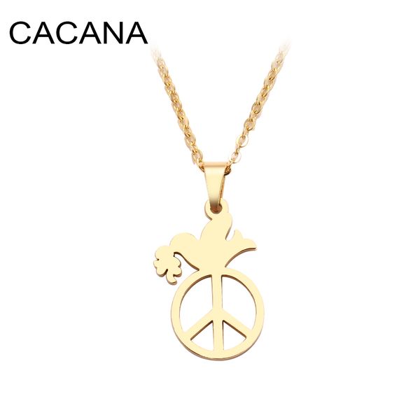 cacana stainless steel necklace for women man peace pigeon gold and silver color pendant necklace engagement jewelry
cacana stainless steel necklace for women man peace pigeon gold and silver color pendant necklace engagement jewelry
