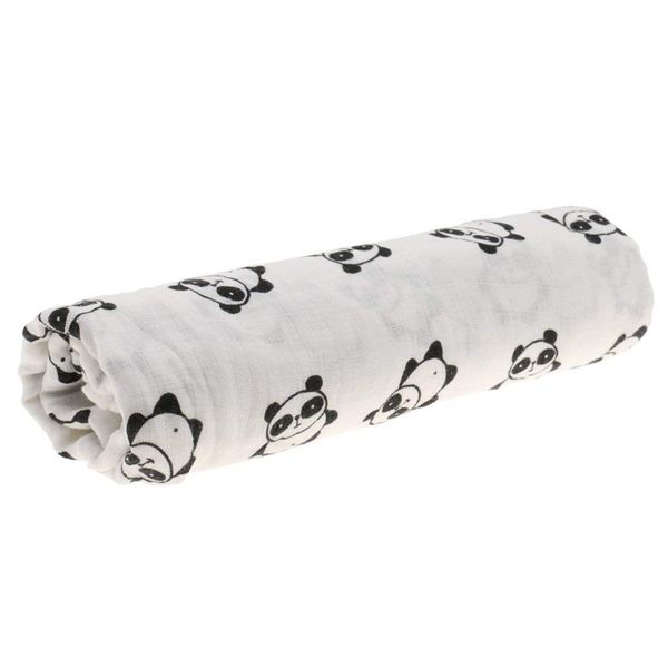 cotton lange new born swaddle blanket sleeping bag 110 cm x 110 cm - panda