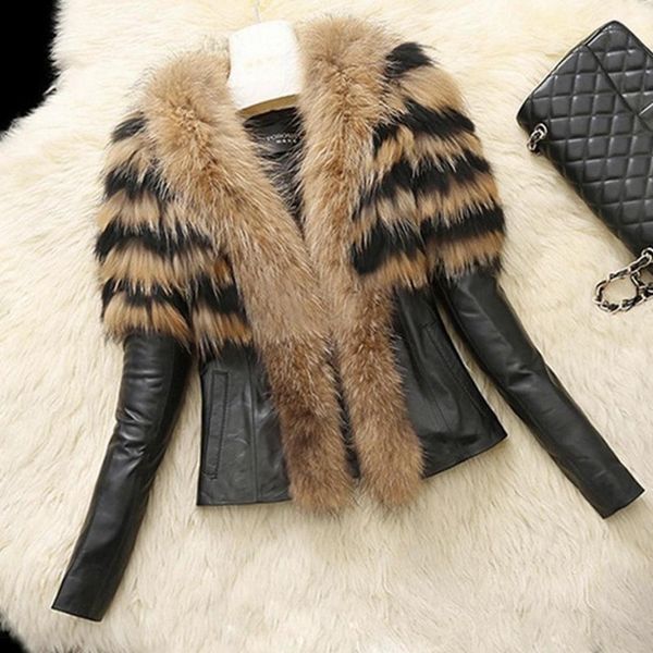 women fashion faux fur long sleeve big fur casual collar patchwork jacket no slim short v-neck coat winter, Black
women fashion faux fur long sleeve big fur casual collar patchwork jacket no slim short v-neck coat winter, Black