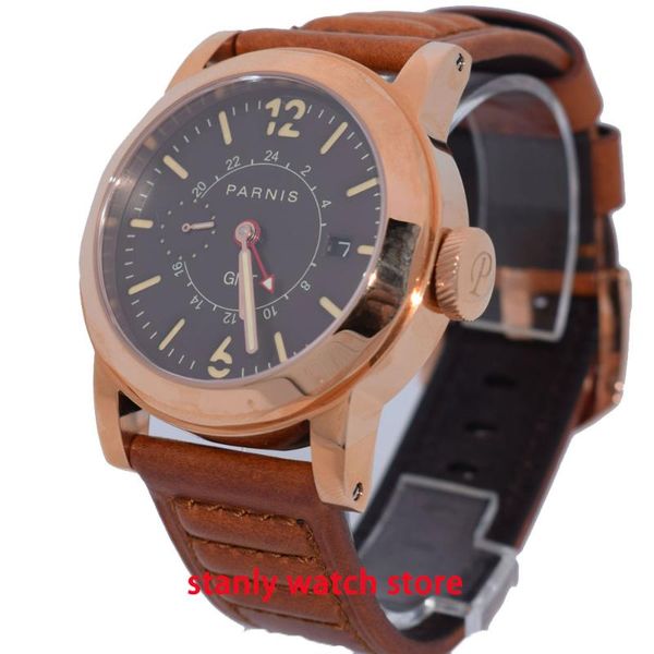 sapphire 44mm coffee dial luminous marks rose gold plated case gmt function automatic movement men's wrist watch, Slivery;brown
sapphire 44mm coffee dial luminous marks rose gold plated case gmt function automatic movement men's wrist watch, Slivery;brown