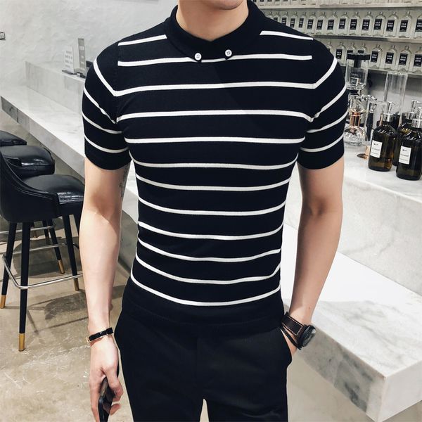 striped sweater mens black and white pull homme slim fit classic pullover mens shorts sleeves sweater men designer sueter hombre, White;black
striped sweater mens black and white pull homme slim fit classic pullover mens shorts sleeves sweater men designer sueter hombre, White;black