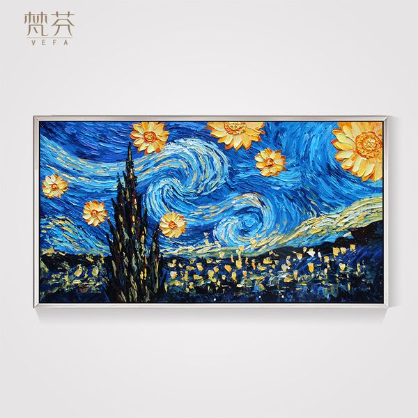 Van Gogh Sunflower World Famous Painting under Starry Night Pure Hand-Painted Oil Painting Living Room Sofa Background Wall Decorative Paint
Van Gogh Sunflower World Famous Painting under Starry Night Pure Hand-Painted Oil Painting Living Room Sofa Background Wall Decorative Paint