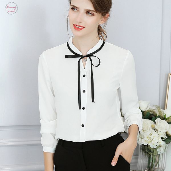 bow solid tied womens shirt blouses for women with v neck and long sleeves elegant ladies clothing female office blouse women, White
bow solid tied womens shirt blouses for women with v neck and long sleeves elegant ladies clothing female office blouse women, White