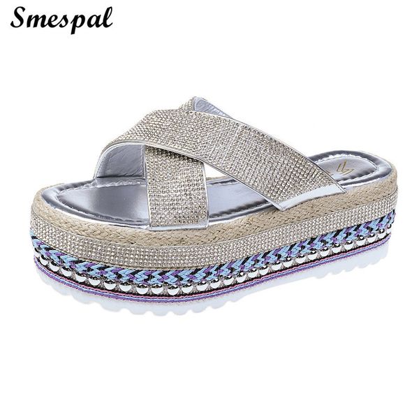 women espadrilles platform crystal rhinestone glitter slippers sandals, Black
women espadrilles platform crystal rhinestone glitter slippers sandals, Black
