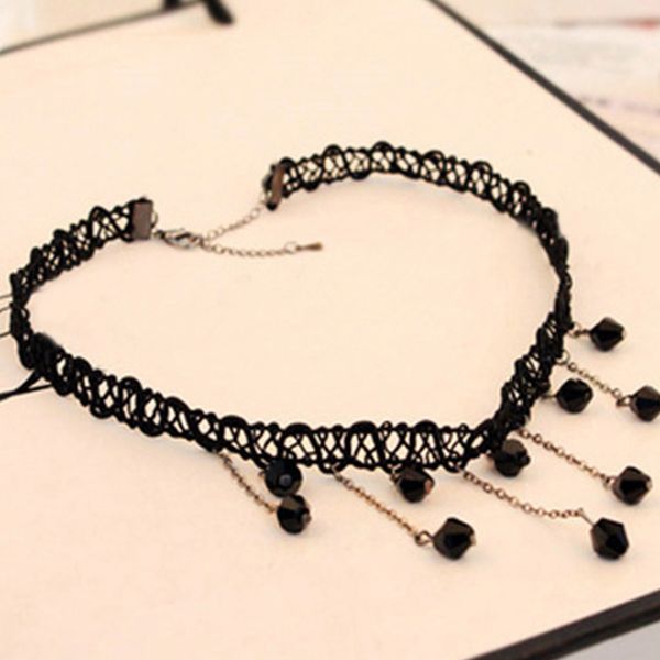 gothic fashion torques women black crystal lace water drop collar necklace rhinestone vintage choker jewelry gift accessories, Silver
gothic fashion torques women black crystal lace water drop collar necklace rhinestone vintage choker jewelry gift accessories, Silver