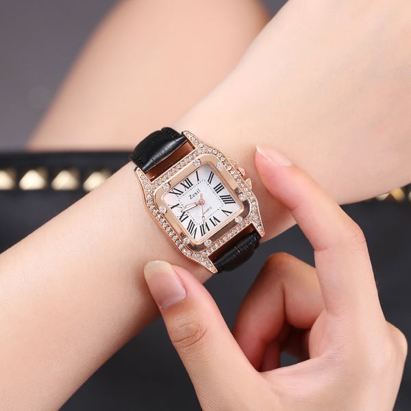 high-end luxury new fashion trend square diamond female strap simple roman numeral water diamond english ladies bracelet watch, Slivery;brown
high-end luxury new fashion trend square diamond female strap simple roman numeral water diamond english ladies bracelet watch, Slivery;brown