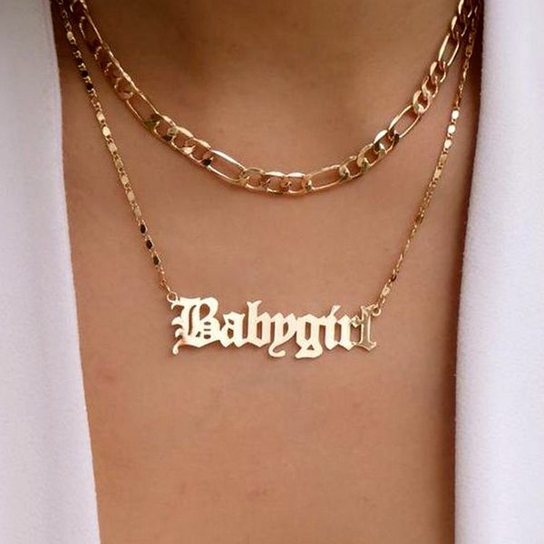6pcs new fashion babygirl english alphabet pendant double layer necklaces birthday valentine day gift for girlfriend t-87, Silver
6pcs new fashion babygirl english alphabet pendant double layer necklaces birthday valentine day gift for girlfriend t-87, Silver