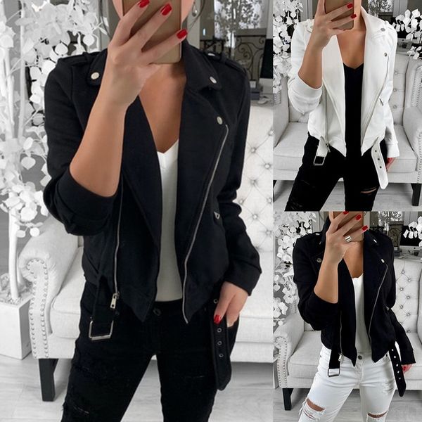 women motorcycle jacket diagonal zipper design short coat femal lapel riding racing jackets moto black outwear bike clothing, Black;brown
women motorcycle jacket diagonal zipper design short coat femal lapel riding racing jackets moto black outwear bike clothing, Black;brown