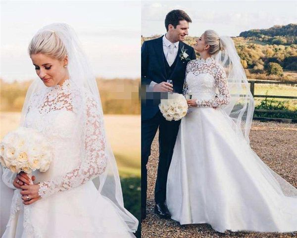 vintage high neck lace wedding dresses 2019 with long sleeve court train counrty style garden plus size satin bridal gown custmo made, White
vintage high neck lace wedding dresses 2019 with long sleeve court train counrty style garden plus size satin bridal gown custmo made, White