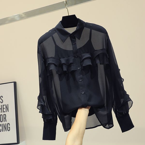 black chiffon blouse woman long sleeve chiffon shirt two-piece ladies spring and summer new loose-fit flounced black blusas, White
black chiffon blouse woman long sleeve chiffon shirt two-piece ladies spring and summer new loose-fit flounced black blusas, White