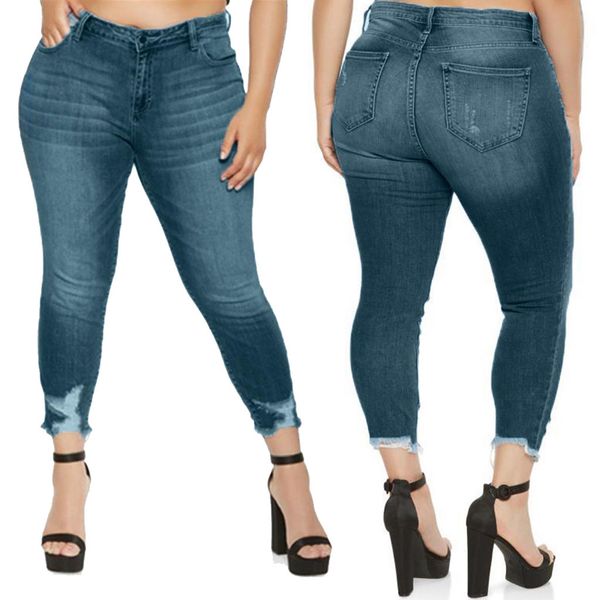 women fashion pencil stretch streetwear plus size ripped stretch slim denim skinny jeans pants high waist trousers 2xl-7xl, Black;white
women fashion pencil stretch streetwear plus size ripped stretch slim denim skinny jeans pants high waist trousers 2xl-7xl, Black;white